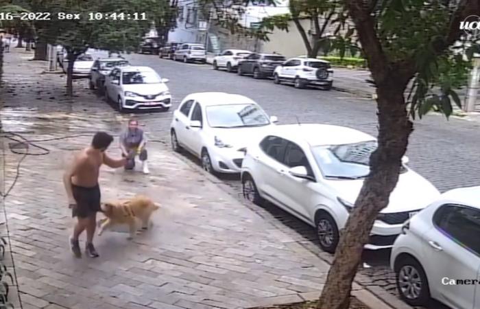 Man attacks cleaning woman who was washing sidewalk in Belo Horizonte