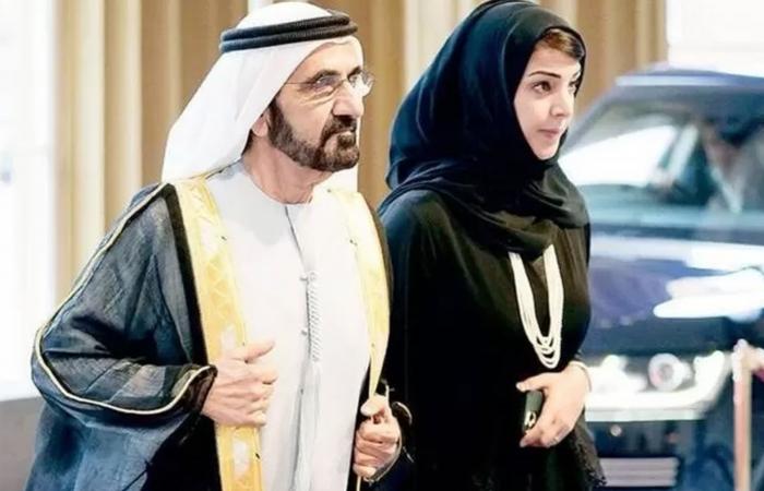 Who is the woman who appeared next to the ruler of Dubai at the funeral of Elizabeth II?