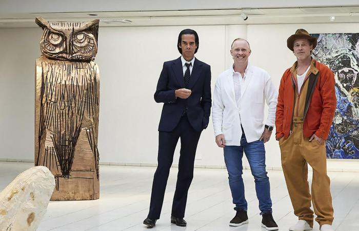 Actor Brad Pitt and singer Nick Cave reveal their own artworks at Finnish exhibition