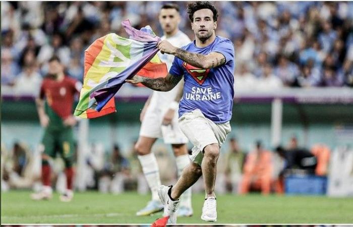 who is Mario Ferri, the field invader who entered with an LGBT flag during Portugal-Uruguay?